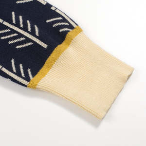 Cárdigan de punto a rayas con cuello en V transpirable para hombre, suéter tipo chaqueta con botones para la temporada de primavera y otoño - Product Image 4