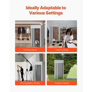 Armadi Portatili con Tende Spesse in Poliestere, Spazio Privato per Spogliatoio con Gancio Ombreggiante per Boutique e Centri Commerciali - Product Image 5