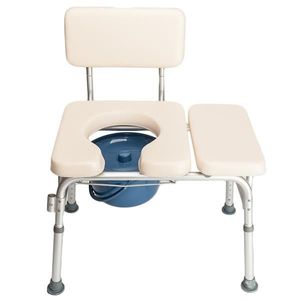 Sedia Comoda in Alluminio Bianco Crema per Anziani, Disabili e Donne in Gravidanza, Attrezzatura Multifunzionale per la Sicurezza nel Bagno - Product Image 1