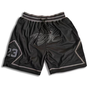 Pantalones Cortos de Malla de Alta Calidad para Hombre, Diseño de Marca, con Logotipo Frontal y Patrón de Estrella Dorada, Cintura Elástica, Poliéster/Algodón - Product Image 1