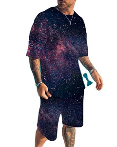 Ropa deportiva informal de verano para hombre, Conjunto de camiseta de cuello redondo de gran tamaño, traje de manga corta con estampado 3D, ropa de calle inspirada en ropa de talla grande - Product Image 1