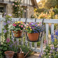 Étagère à plantes en métal écologique auto-arrosante avec revêtement époxy pour décoration d'angle, entrée et couloir, utilisation en jardin