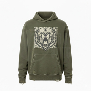 Sweat-shirts à capuche OEM, style pull-over, décontractés, pour hommes et femmes, impression personnalisée, polyester et coton - Product Image 1