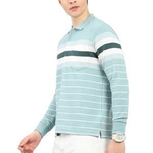 Camiseta Polo Personalizada para Hombre, 100% Algodón, Manga Larga, Transpirable, con Rayas Teñidas, de Bangladesh - Product Image 2
