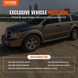 Kit Freni Anteriori e Posteriori con Dischi Forati e Scanalati per Dodge Ram 1500 07-2009 e Dodge Durango 06-2018, per Chrysler - Product Image 2