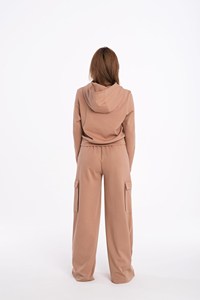<b>Women's</b> Tracksuit Set Full Sleeve Half-<b>Zip</b> <b>Top</b> Wide Leg Pants Solid Color Casual Loose Fit Autumn Wear - Product Image 4