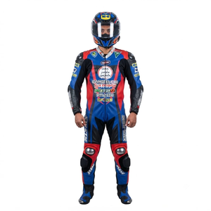 Combinaison de course premium Zuzuki pour homme, 1 pièce, en cuir de vache véritable/cuir de kangourou, style MotoCP, combinaison de course sur circuit, niveau de protection 2 - Product Image 1