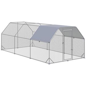 Pollaio Grande Argento 5,7m x 2,8m x 1,9m per 15-18 Galline, Design Walk-In, Recinto da Giardino, Casetta per Polli - Product Image 1