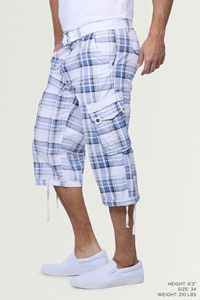 Shorts amples en coton 100% 340G personnalisés, pantalon de survêtement déstructuré à double taille, délavé et vieilli, coupe capri - Product Image 5