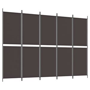 ฉากกั้นห้องผ้าสีน้ำตาล 5 แผง ขนาด 98.4"x70.9" ผลิตภัณฑ์ฉากกั้นและฉากแบ่งห้อง - Product Image 2