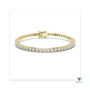 1.95 CT Yellow <b>Gold</b> Round Lab Grown Diamond Tennis Bracelet in 14K <b>Solid</b> <b>Gold</b>, 6.5 Inch Classic Round Diamond Bracelet for Women - Product Image 6