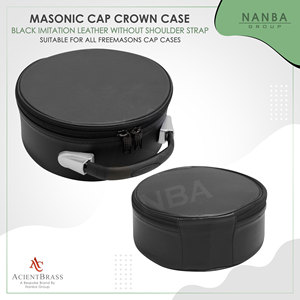 Black Masonic Crown Cap Case <b>Soft</b> Carry <b>Bag</b> with Zipper Closure Lightweight Designed for Carrying and Protecting Regalia - Product Image 2