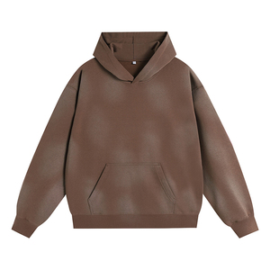Sweat à capuche vintage délavé en gros, en stock, personnalisable, vierge, épais 400 g/m², pigmenté par pulvérisation, style streetwear - Product Image 2