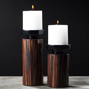 Portavelas Cilíndrico de Madera para Decoración del Hogar, Ecológico, Hecho a Mano, Diseño de Jaula de Alambre Resistente - Product Image 5