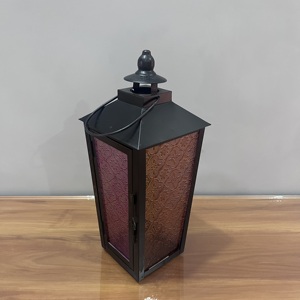 Vintage Black Metal Tapered Lantern Glass Decorative Candle Handmade Artisan Design for Ramadan <b>Eid</b> Wedding Home Table Decor - Product Image 4