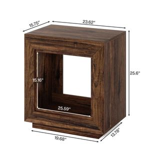 Tavolino Quadrato in Legno con Capacità di Archiviazione, Tavolino da Caffè, Comodino, Categoria Prodotti: Comodini - Product Image 6