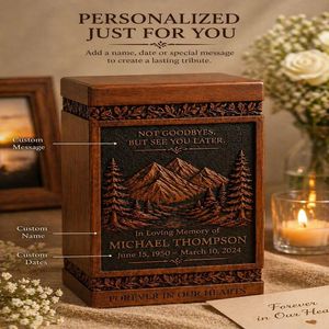 Handcrafted Rosewood Cremation Urn for Adults | Personalized <b>Memorial</b> Ashes <b>Box</b> with Custom Engraving - Product Image 3