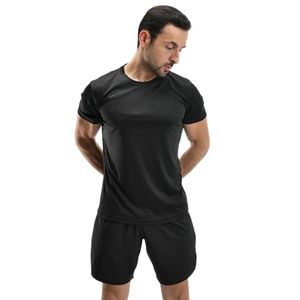 Camiseta Deportiva Negra Personalizada para Hombre, Cuello Redondo, Manga Corta, para Gimnasio, Running, Fabricante OEM, Ropa al por Mayor - Product Image 3