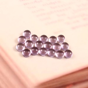 Lot en gros de cabochons ronds en améthyste naturelle brésilienne 6x6 mm, dos plat, calibrés, pierres précieuses en vrac pour la fabrication de bijoux - Product Image 3