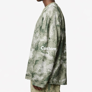 Camiseta de malla camuflada de moda, estilo urbano, oversize, streetwear, cuello en V, estampado reflectante, deportiva, para hombre, poliéster, OEM, fabricante, ligera - Product Image 4