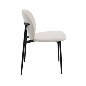 Klaus Set of <b>2</b> <b>White</b> Boucle and <b>Black</b> Finish Side Dining Chairs - Product Image 4