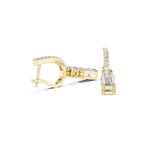Pendientes de Aro con Diamante Cultivado en Laboratorio, Corte Baguette, Oro Sólido de 14K/18K, 1.00CT DEF VVS, Joyería Fina para Bodas, Venta al Por Mayor OEM - Product Image 4