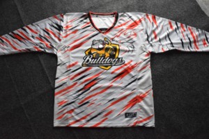 เสื้อฮอกกี้น้ำแข็งแบบสั่งทำพิเศษสำหรับผู้ชาย แขนยาว คอวี ระบายอากาศได้ดี ป้องกันรังสียูวี ผ้าฝ้าย/ใยไผ่ สำหรับฤดูร้อน - Product Image 5