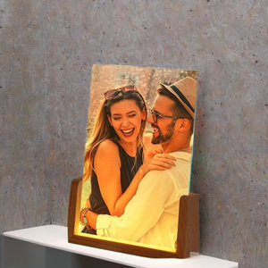 Sublimation Night Lights Blanks LED Photo <b>Frames</b> Panels 5" 6 Color <b>White</b> Warm Wood Stand Heat Press Machine Printing Picture - Product Image 3