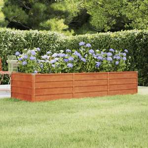 Grandes jardinières et bacs à fleurs durables en acier corten rouillé pour jardin - Product Image 1