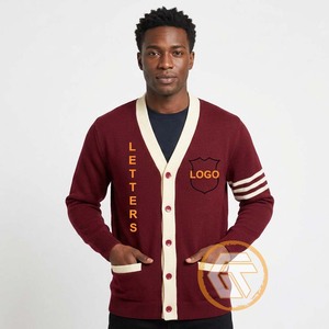 Tresors grecs – Cardigan décontracté brodé en acrylique Alpha de haute qualité pour hommes, personnalisé avec le symbole de la fraternité grecque Psi, respirant pour l'hiver - Product Image 4