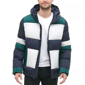 Unisex Black Waterproof Hooded Puffer Jacket Thick <b>Winter</b> Streetwear <b>Quilted</b> 100% Nylon Front Custom Printing Wholesale Price - Product Image 5
