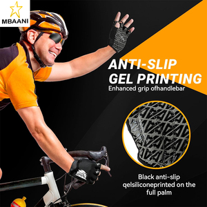 ถุงมือกีฬาปั่นจักรยานแบบครึ่งนิ้วสำหรับผู้ชายและผู้หญิง พร้อมแผ่นเจล 5 มม. - ถุงมือออกกำลังกายกันลื่นสำหรับยิม - Product Image 3