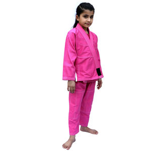 Uniforme de BJJ Rosa para Niñas, 100% Algodón, Ropa de Artes Marciales Resistente, Talla Infantil, Corte Regular, Estilo Liso Teñido - Product Image 4