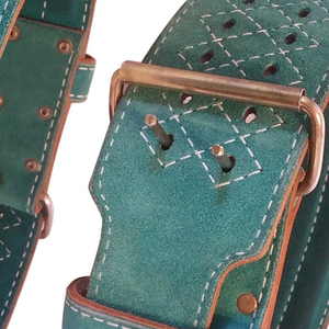 Cinturón de Levantamiento de Pesas de Cuero Genuino Color Verde Azulado, de Alta Calidad, Diseño Superior, Precio Razonable, Gran Venta a Bajo Costo - Product Image 3