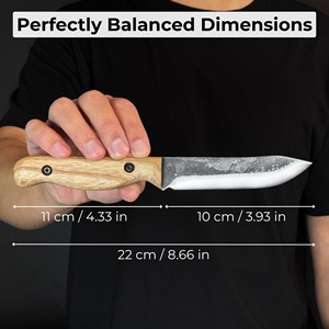 Bushcraft <b>Knife</b>, Hand Forged 52100 Carbon Steel, Survival Tool, Wood <b>Carving</b> <b>Knife</b> with Leather Sheath | Perfect gift - Product Image 3