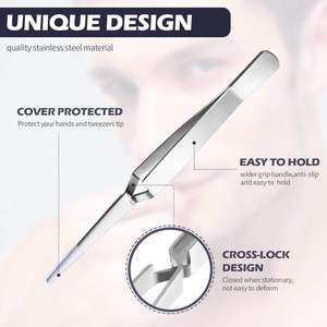 Pinzas de Bloqueo Cruzado de 12.9cm, 3 Piezas, Acero con Alto Contenido de Carbono, Puntas Finas Curvadas, Diseño de Autobloqueo, Duraderas, para Manicura - Product Image 2