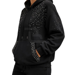 Service OEM, best-sellers, design haut de gamme, sweats à capuche pour femmes avec strass, basiques, légers et confortables - Product Image 4