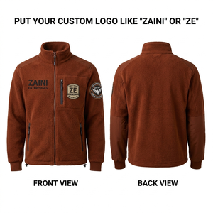 Chaqueta de Running para Hombre, 240 GSM, Polar Premium, Suave y Cálida, con Cierre Completo, Bordado Personalizado, Impresión en Pantalla, Transferencia Térmica DTF, Logotipo ODM - Product Image 1