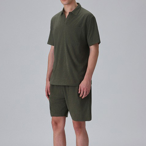 Customized Casual Men's Summer Set High Quality Acid Washed Vintage Short Sleeve T-Shirt Shorts Breathable Quick Dry 100% Cotton - Product Image 1