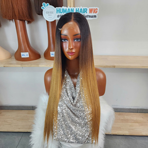 Para Pelucas con Frente de Encaje Transparente, Cabello Humano Liso Vietnamita Virgen 100% Sin Procesar, 13x4 Pre-Desplumado, Sin Pegamento, para Trenzar - Product Image 1