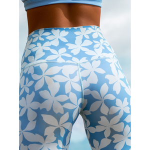 Leggings de Yoga de Cintura Alta para Mujer, Estampado Floral Tropical, Largo 7/8, Pantalones de Gimnasio y Fitness, Leggings de Compresión Elásticos para Entrenamiento - Product Image 5