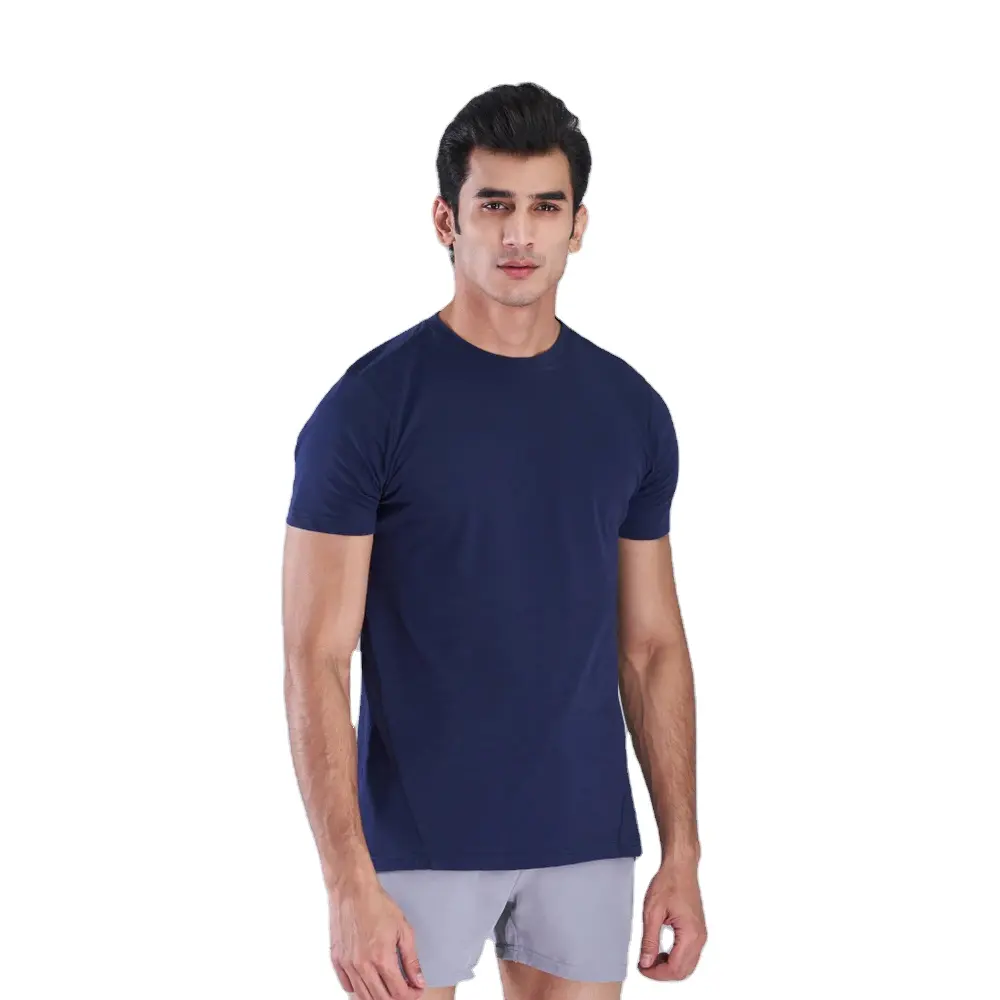 Чистые синие футболки с круглым вырезом, лидер продаж, быстросохнущие футболки для мужчин, доступны оптом по очень низкой цене