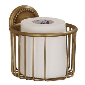 Porte-rouleau de papier toilette vintage en laiton antique, support mural à base octogonale, distributeur de rouleaux de papier, accessoire de salle de bain classique - Product Image 5