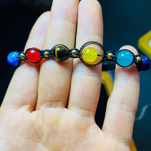 Handmade Macrame Crystal Beaded Bracelet Adjustable Natural Stone Boho Healing Jewelry for Women <b>Men</b> - Product Image 4