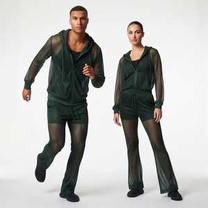 Sheer <b>Mesh</b> Tracksuit Women Lightweight Transparent Sexy Tracksuits Unisex Fishnet Quick Dry Hoodie Sweatpants <b>Two</b> <b>Piece</b> <b>Set</b> - Product Image 3