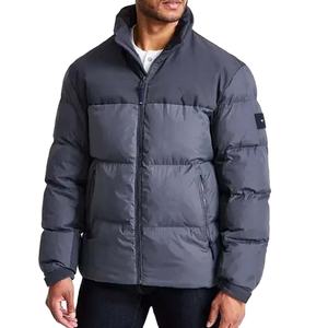 Veste polaire de piste isolée résistante à l'eau pour hommes manteau à bulles de style Hip Hop avec col montant et capuche pour la course à pied - Product Image 1