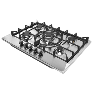Table de cuisson à gaz encastrable haut de gamme à 5 brûleurs avec brûleurs haute puissance, plaque de cuisson élégante pour cuisines modernes - Product Image 2