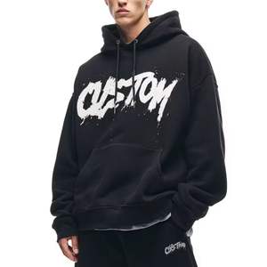 Sudadera con capucha para hombre, de la mejor calidad, fabricada en fábrica, personalizada, con lavado ácido, con cremallera completa, de algodón transpirable, con cremallera. - Product Image 3