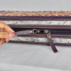 Nouvelle Trousse de Voyage Grande Capacité 2026 en Cuir de Vachette Fait Main à Motifs Floraux pour Fer à Boucler et Lisseur, Résistante à la Chaleur - Product Image 3