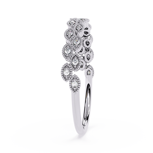 Bague en or blanc pour femme avec diamant rond taille brillant, certifié GIA, couleur D, alliance classique - Product Image 3